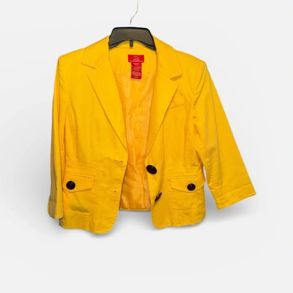 Oscar by Oscar, Dela, Rente, yellow front blazer jacket, size 10